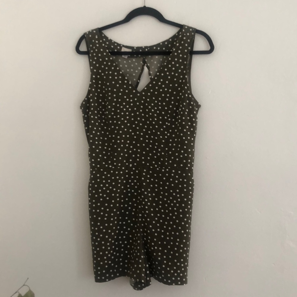 Green Polka Dot romper